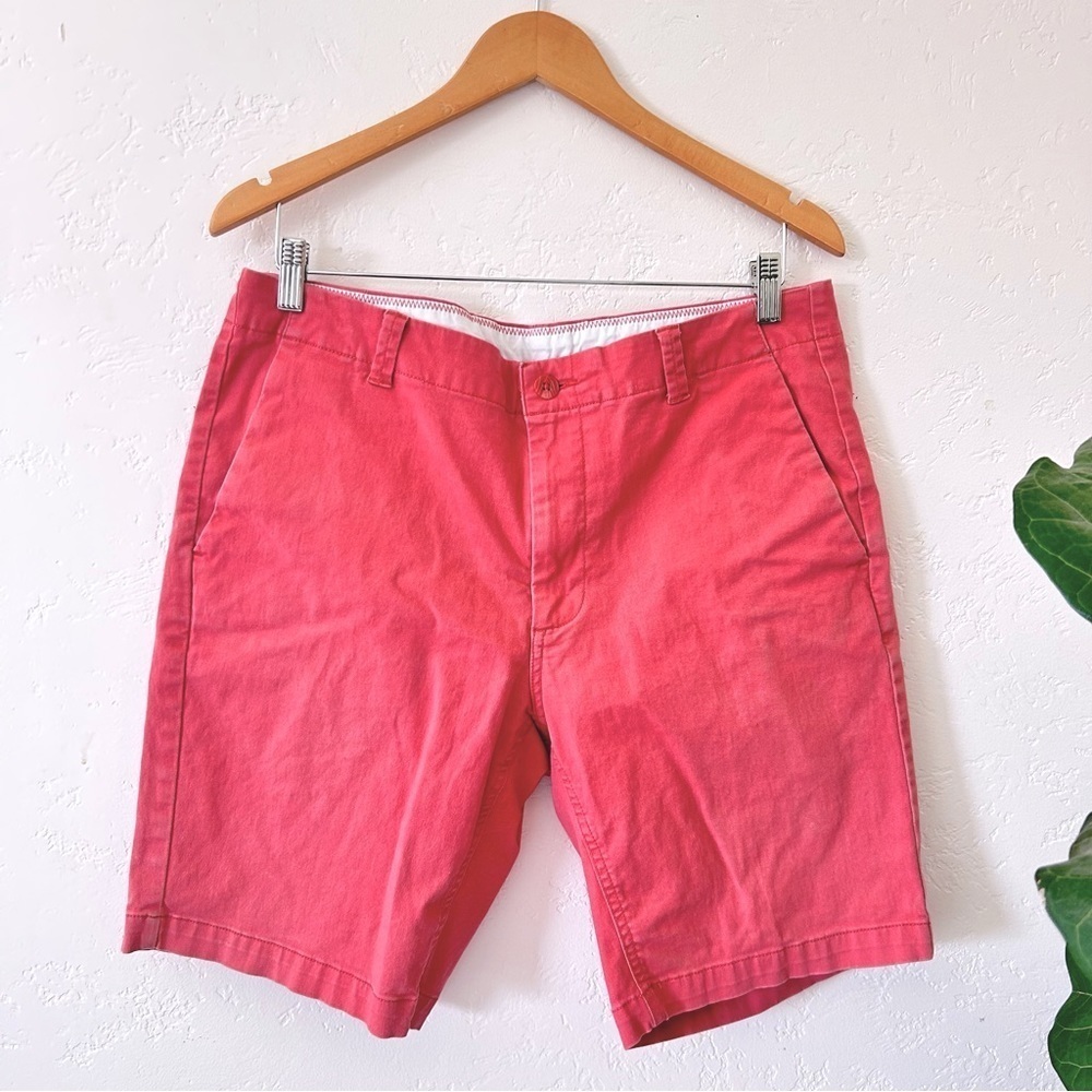 ROWM 9” Inseam Flat Front Cotton Spandex Chino Shorts Salmon Size 36